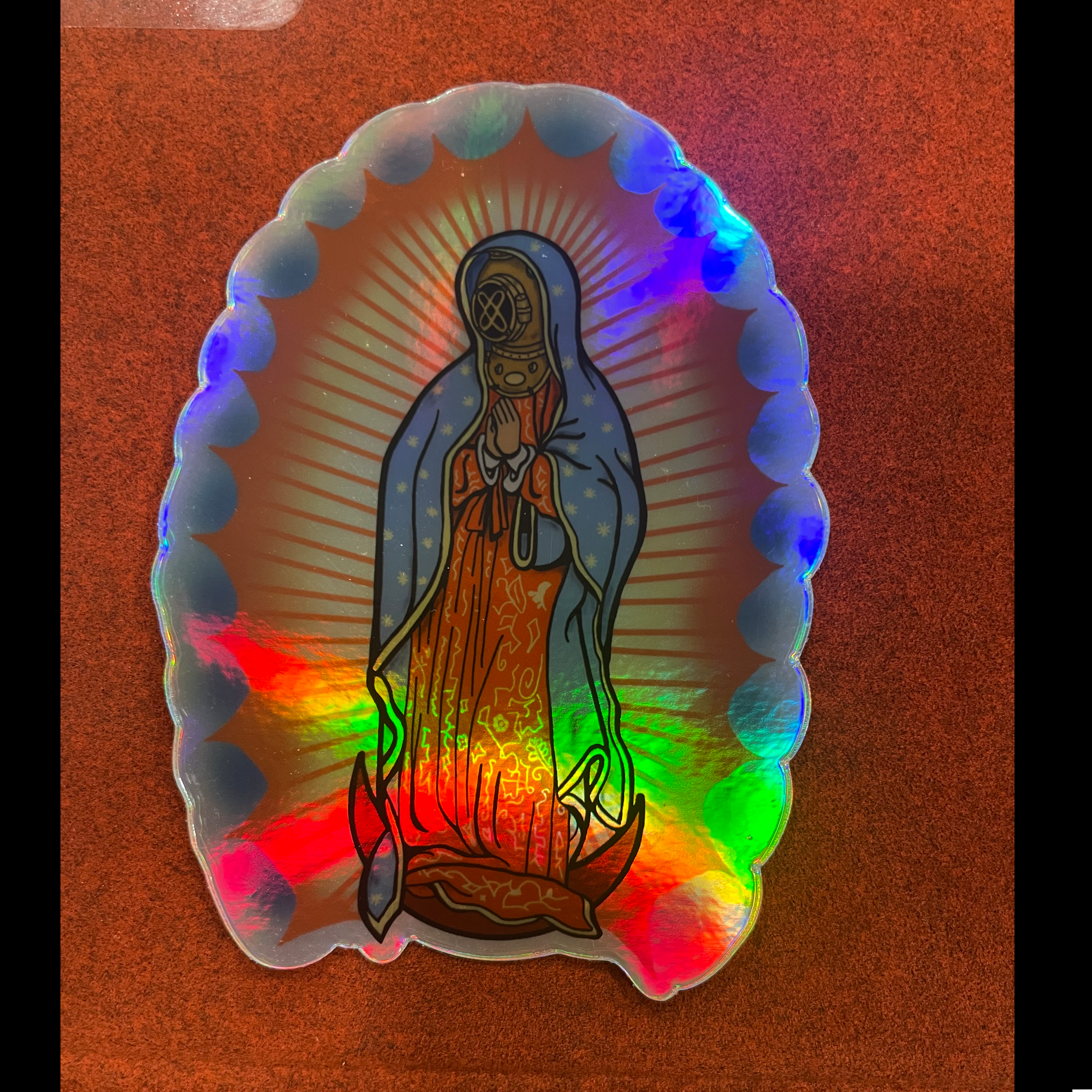 Holographic Virgin Mary Sticker